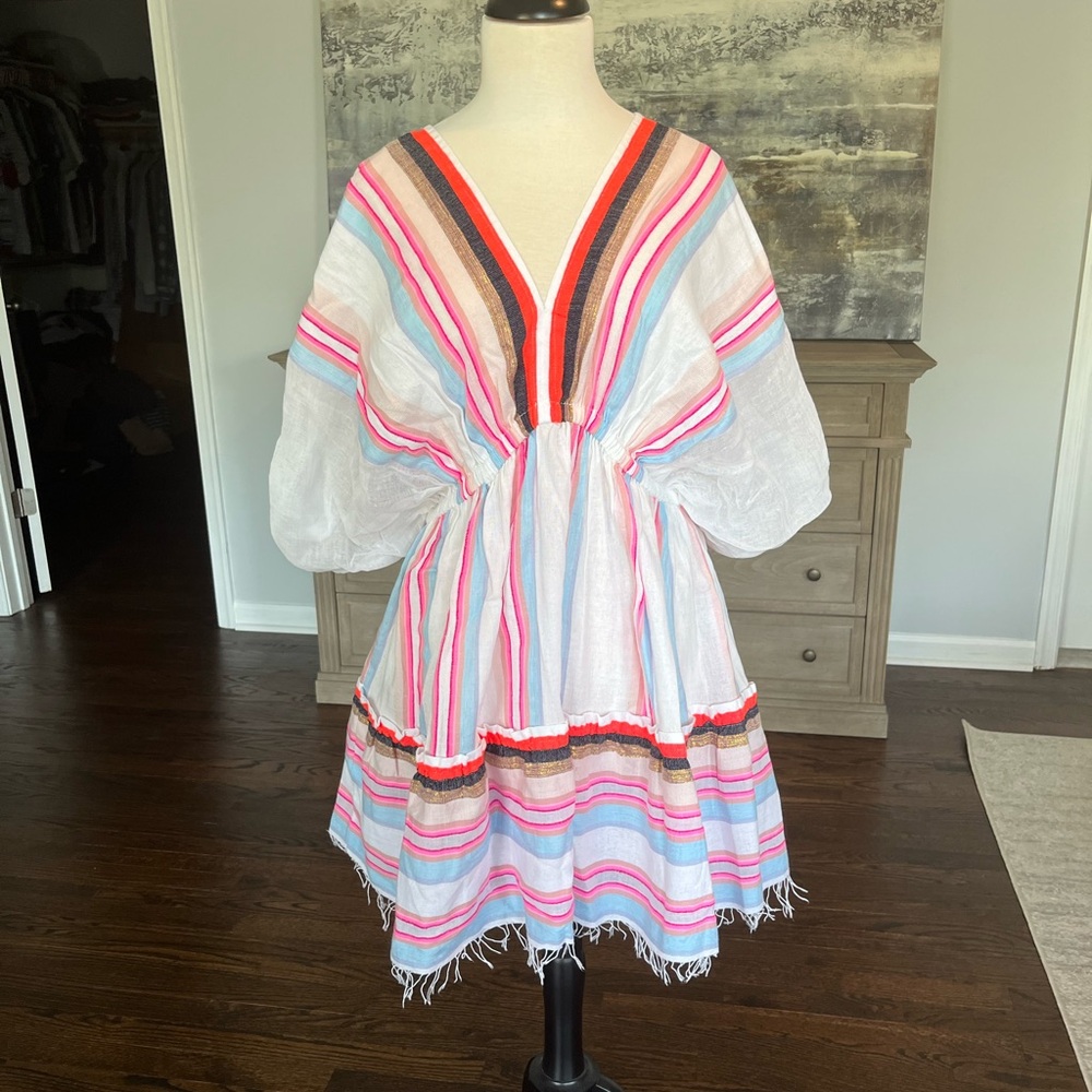 NWT Lemlem Badira Short Dress in Stripes Sunset Large